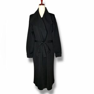 Blue Waters Black Close Knit Sash Belted Sweater Coat Size 2X